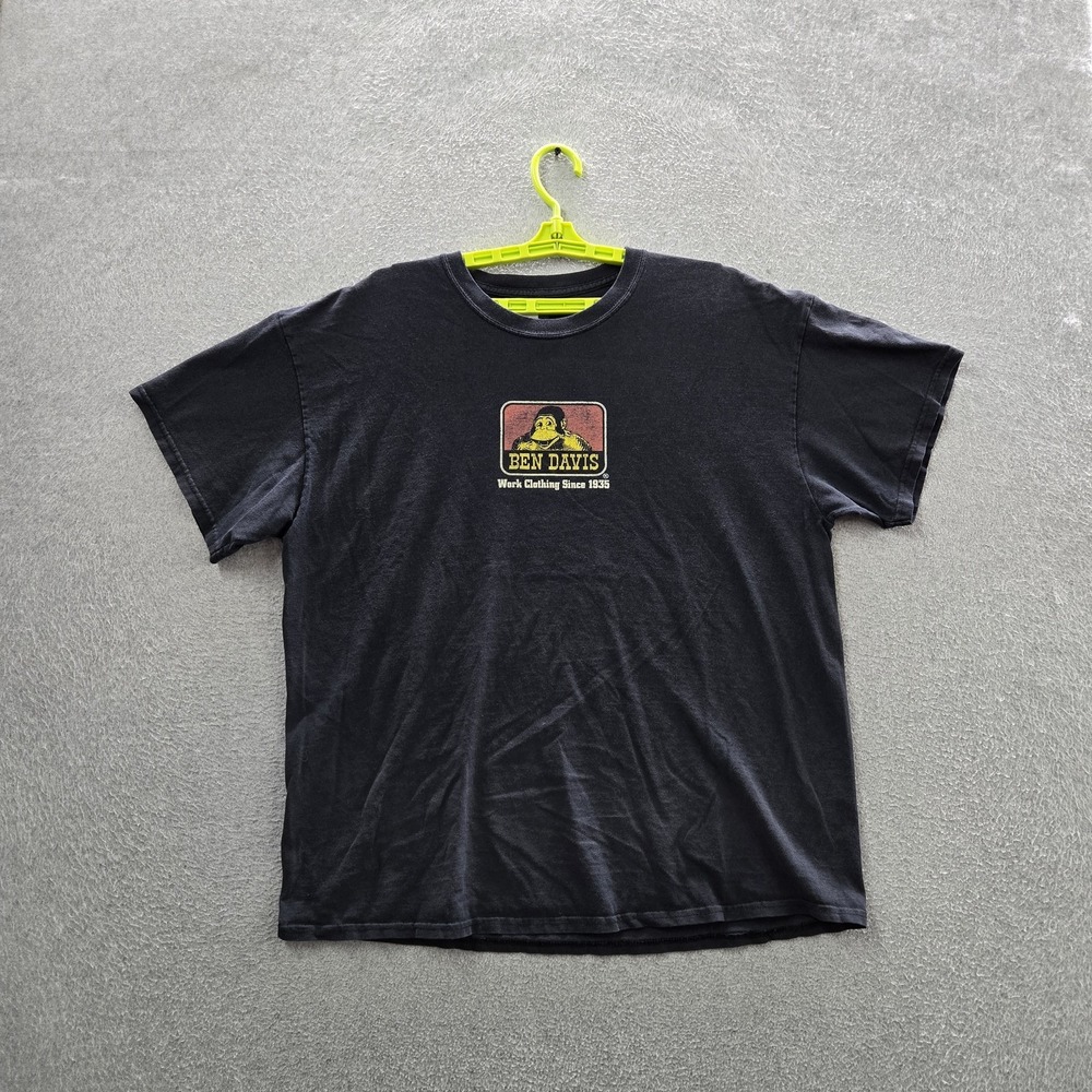 Ben Davis Men Shirt XL Black Graphic Logo Short Sleeve